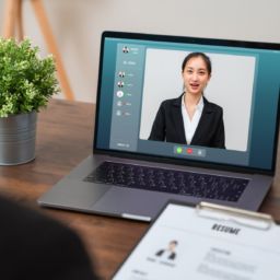 woman on a video interview